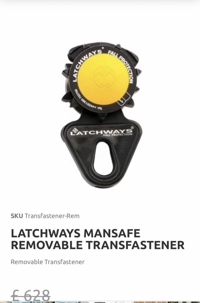 MSA Latchways Mansafe Removable Transfastener Carabine