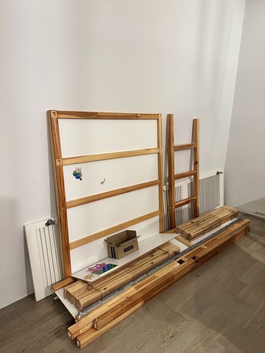 Pat copii reversibil IKEA, stare bună, 90x200 cm