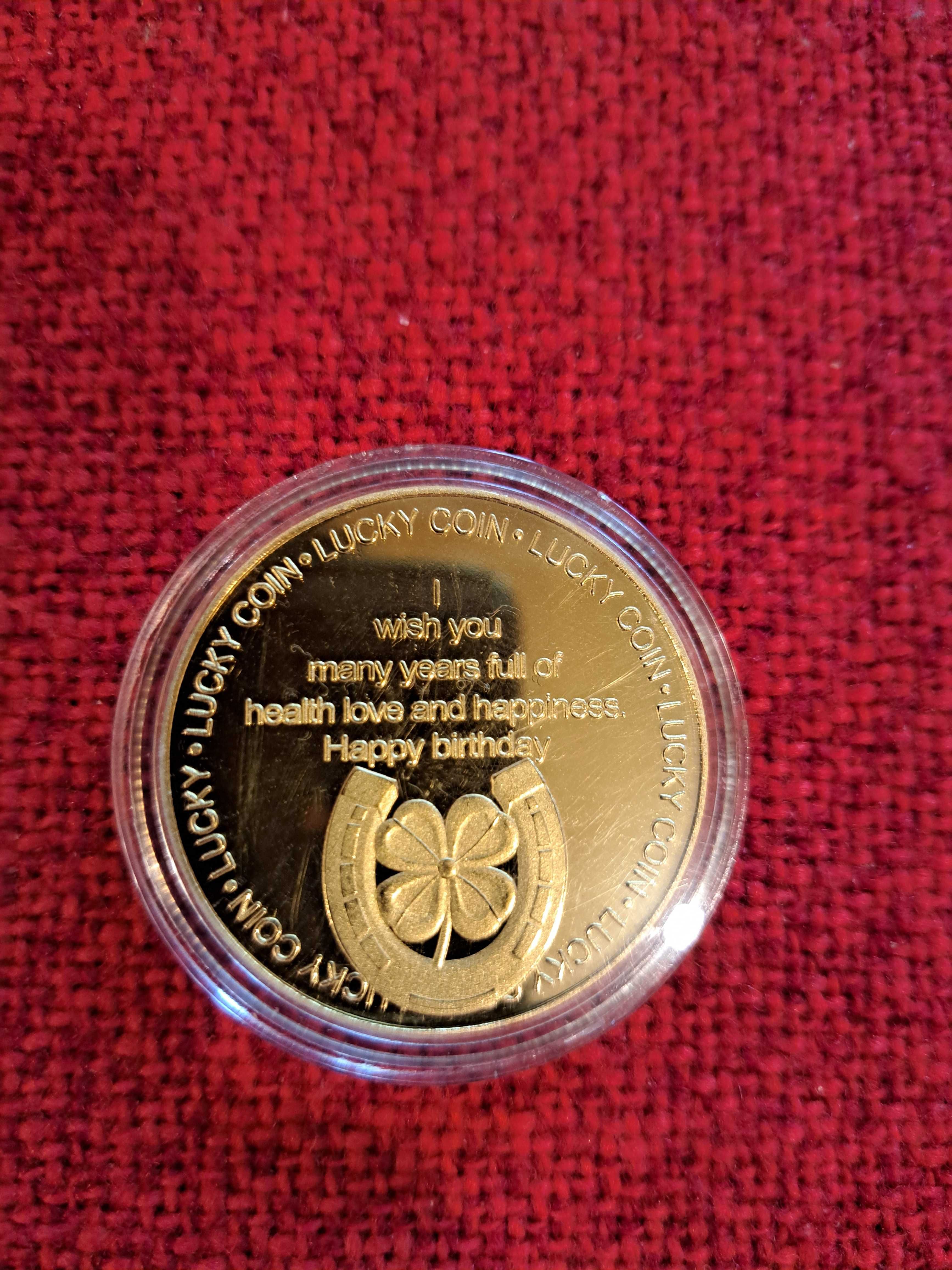 Уникална позлатена монета с пожелание Честит Рожден Ден