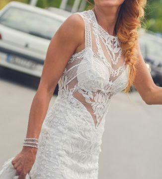 Висококачествена дизайнерска булченска рокля!!!