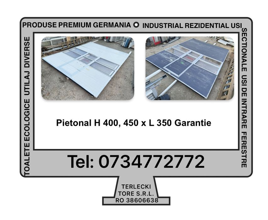 USA SECTIONALA INDUSTRIALA poarta hala  garaj H 450 x L 350 GARANTIE