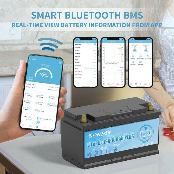 12V100 Ah LiFePo4 Bluetooth, BMS 100A, Литиева батерия акумулатор