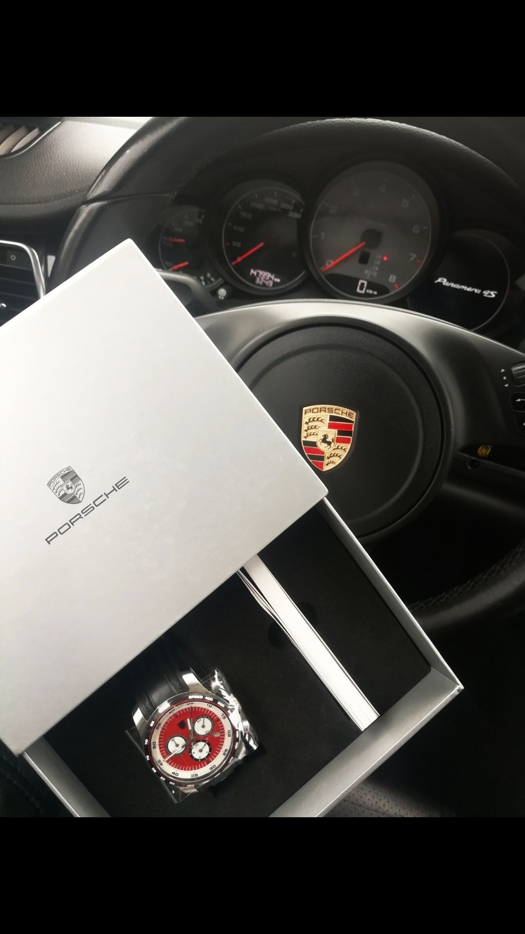 Porsche Sport Chronograph Watch Silver/Black/Red Порше часовник 911