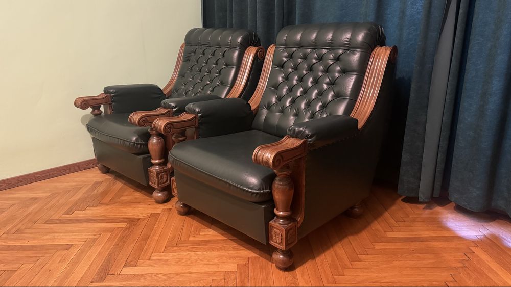 Fotolii piele si lemn masiv