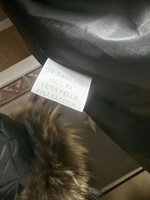 Palton insertii piele si blana naturala, inpecabil