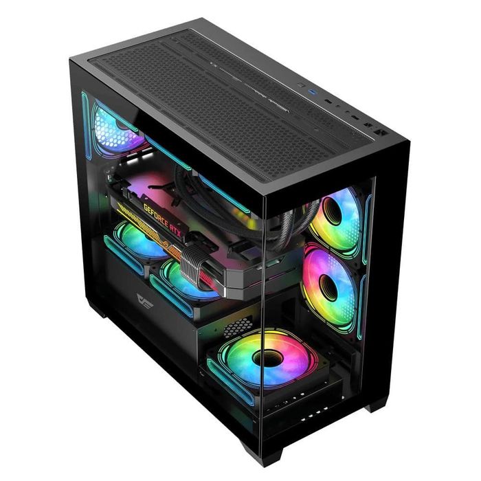 Carcasă Darkflash DS900M mATX Negru cu 6 Ventilatoare 120mm A-RGB