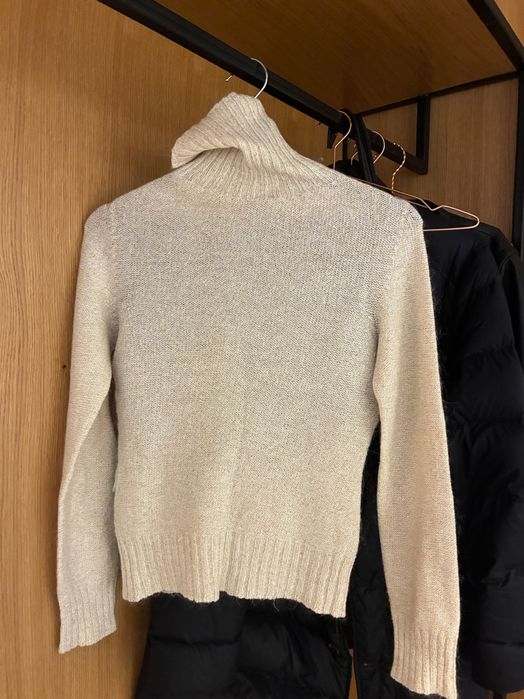 Дамски пуловер, блуза, вълна и златна нишка, S-M