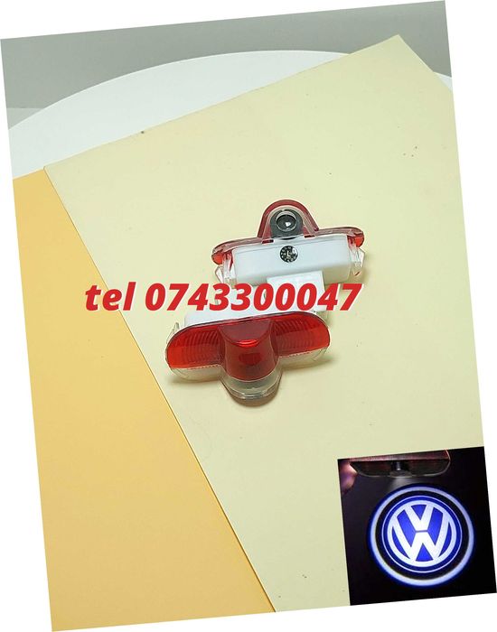 Set 2 Lampi Led Proiector Cu Logo Pentru Portiere Vw Volkswagen Beetl