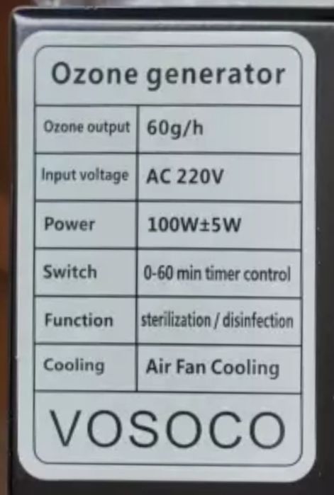 Generator ozon 60g/h, elimina mirosurile, igienizeaza, dezinfecteaza