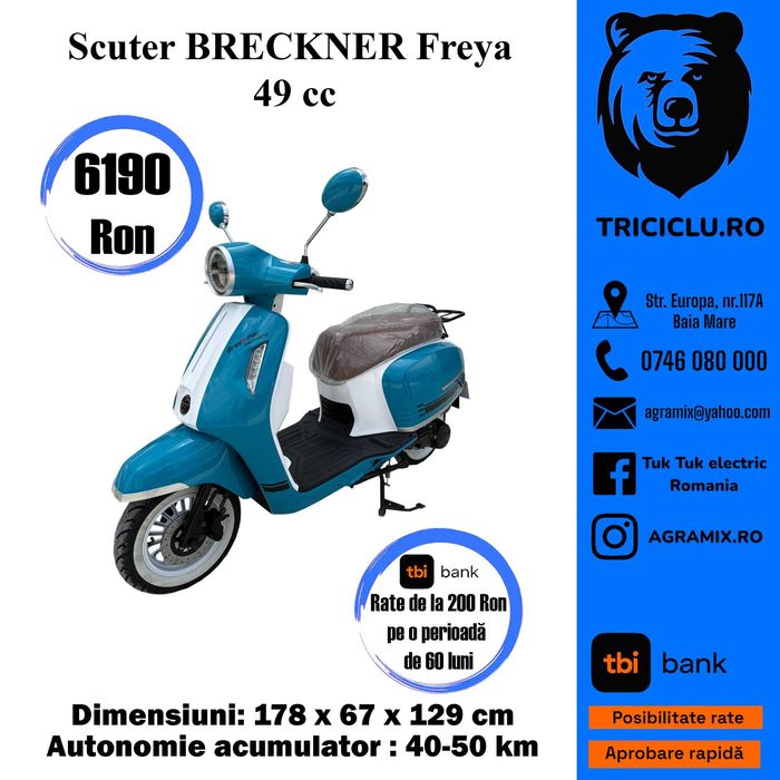 Scuter Breckner Freya pe benzina cu permis