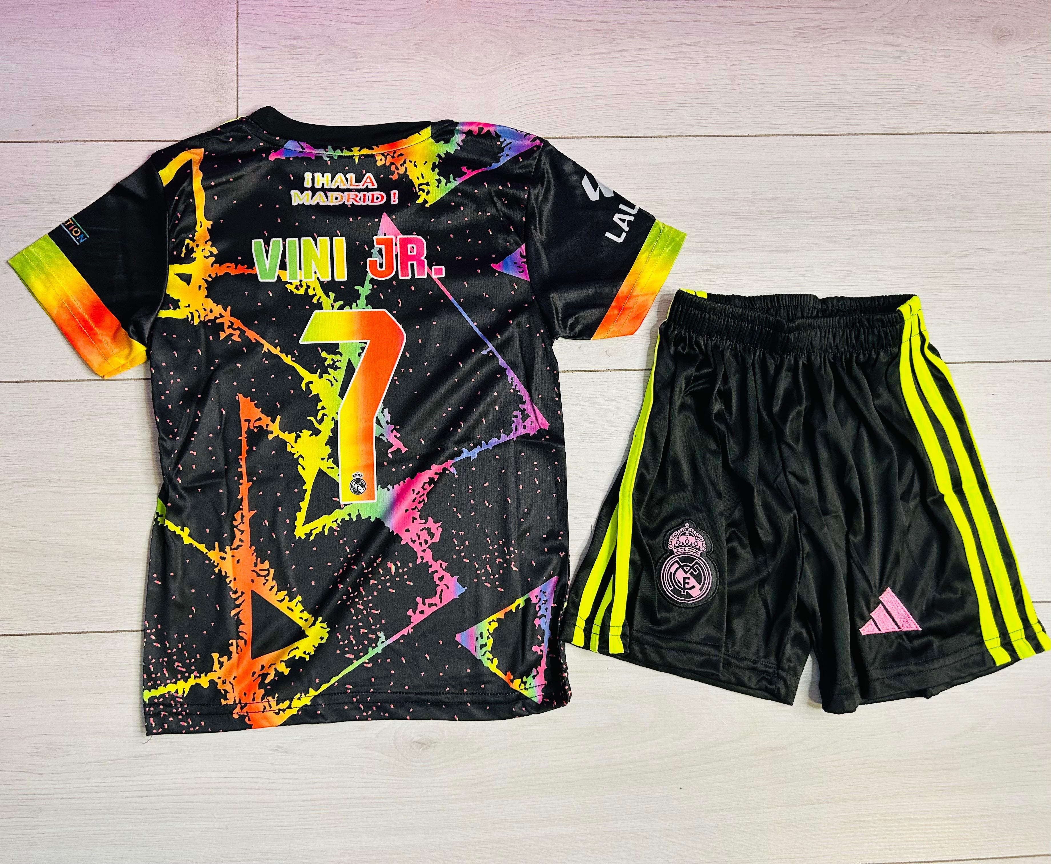 Tricou compleu copii Real Madrid vini Jr 7 multicolors kit 2025