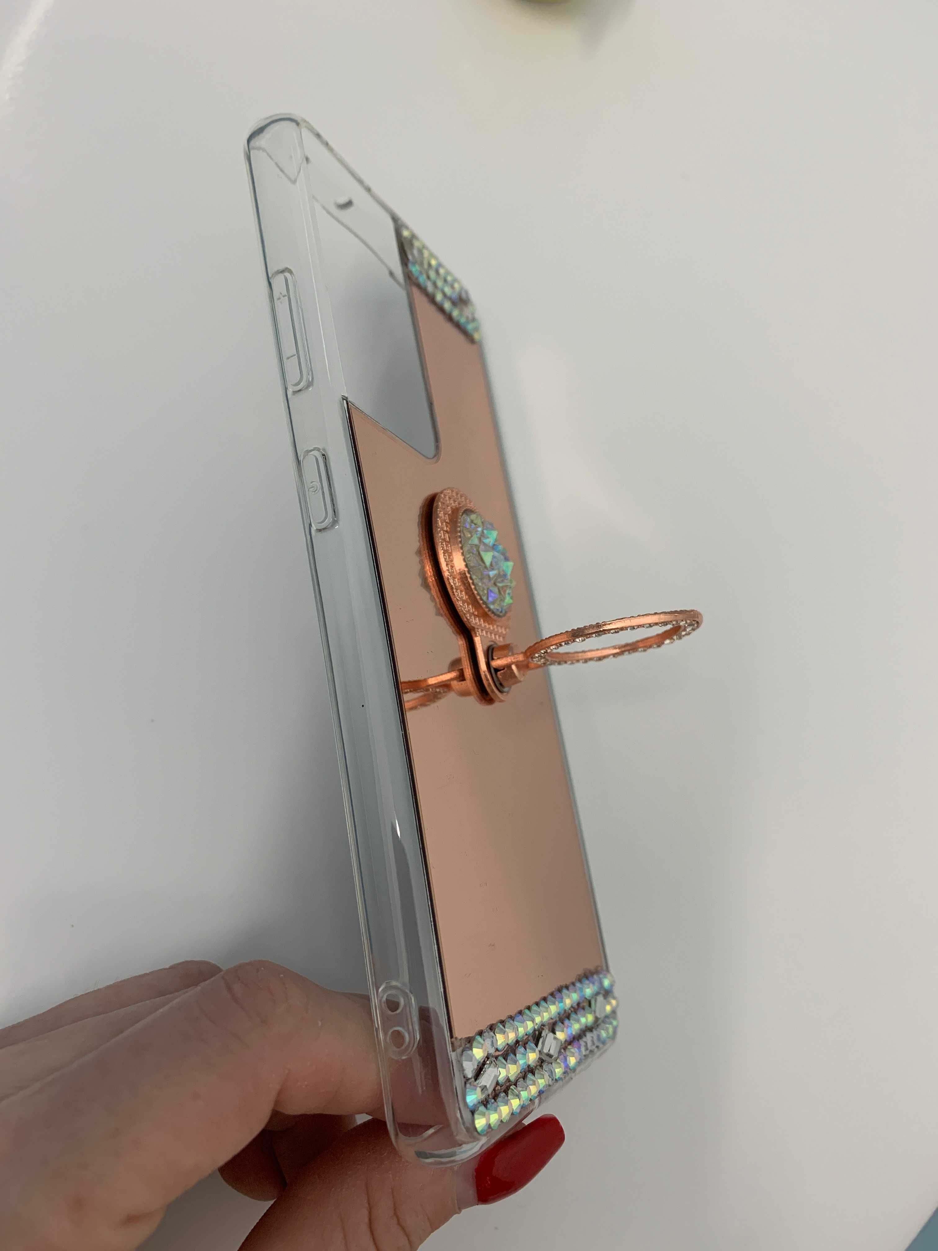 Husa oglinda, pietricele, inel Samsung Galaxy S21 Plus, S21 Ultra 5G