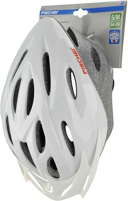 Casca Ciclism,Fischer ,Full White, Vision, Marime S/M 53-57 cm , LED