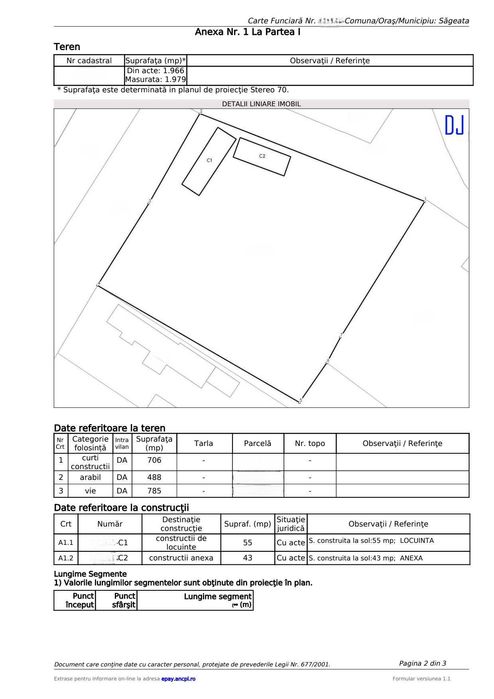 Teren intravilan sat Gavanesti, com Sageata, jud Buzau