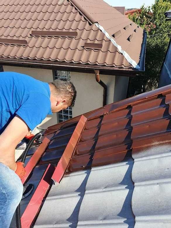 Vopsitor la tabla pe acoperis la casa, garduri, porti, alte suprafete