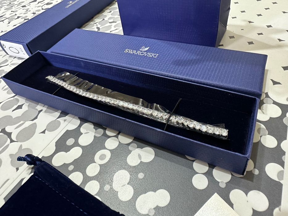 Bratara Swarovski matrix tennis argintie