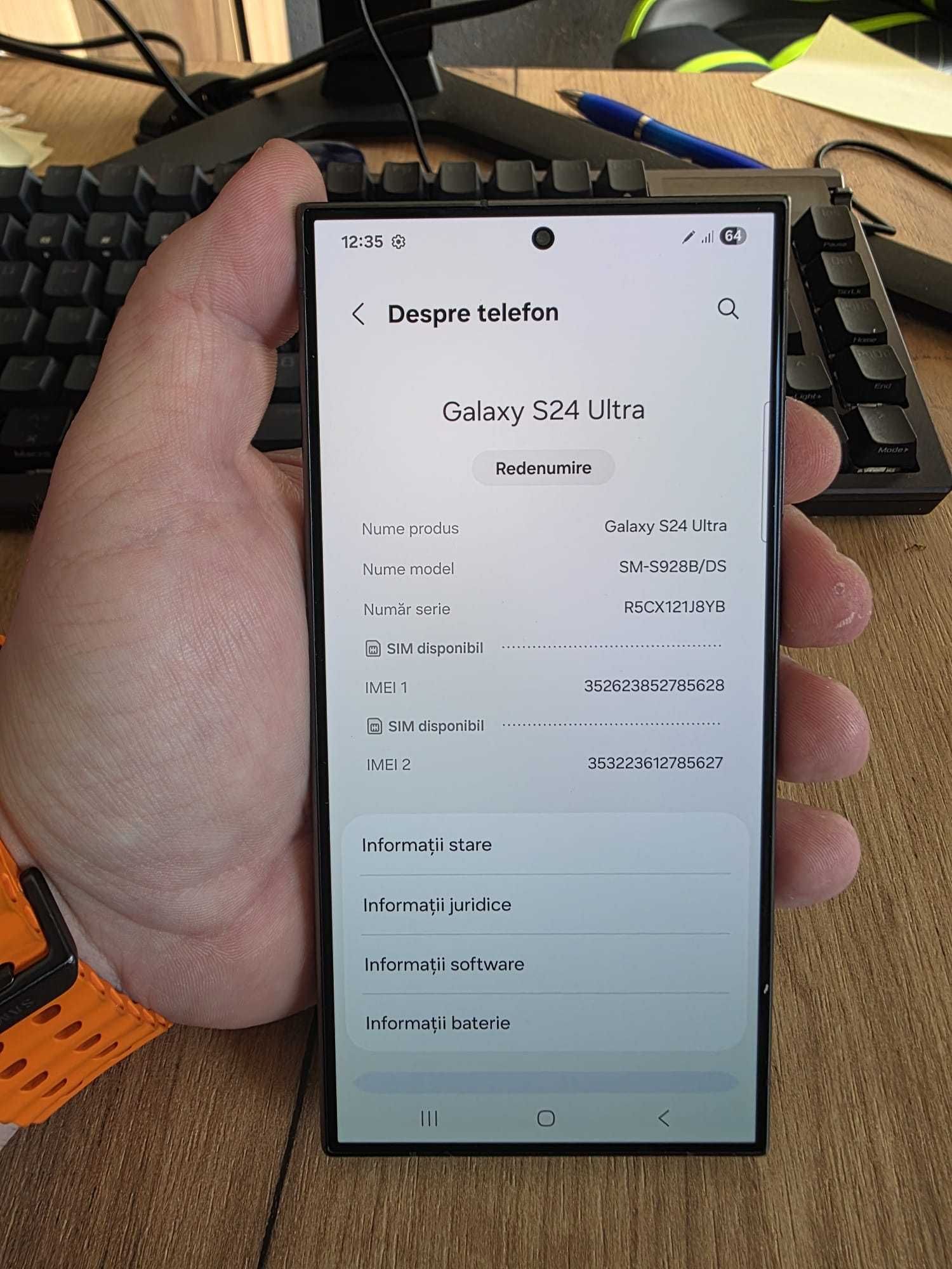 Samsung Galaxy s24 ultra ASIGURARE+GARANTIE  16.01.2026 + CEAS CADOU