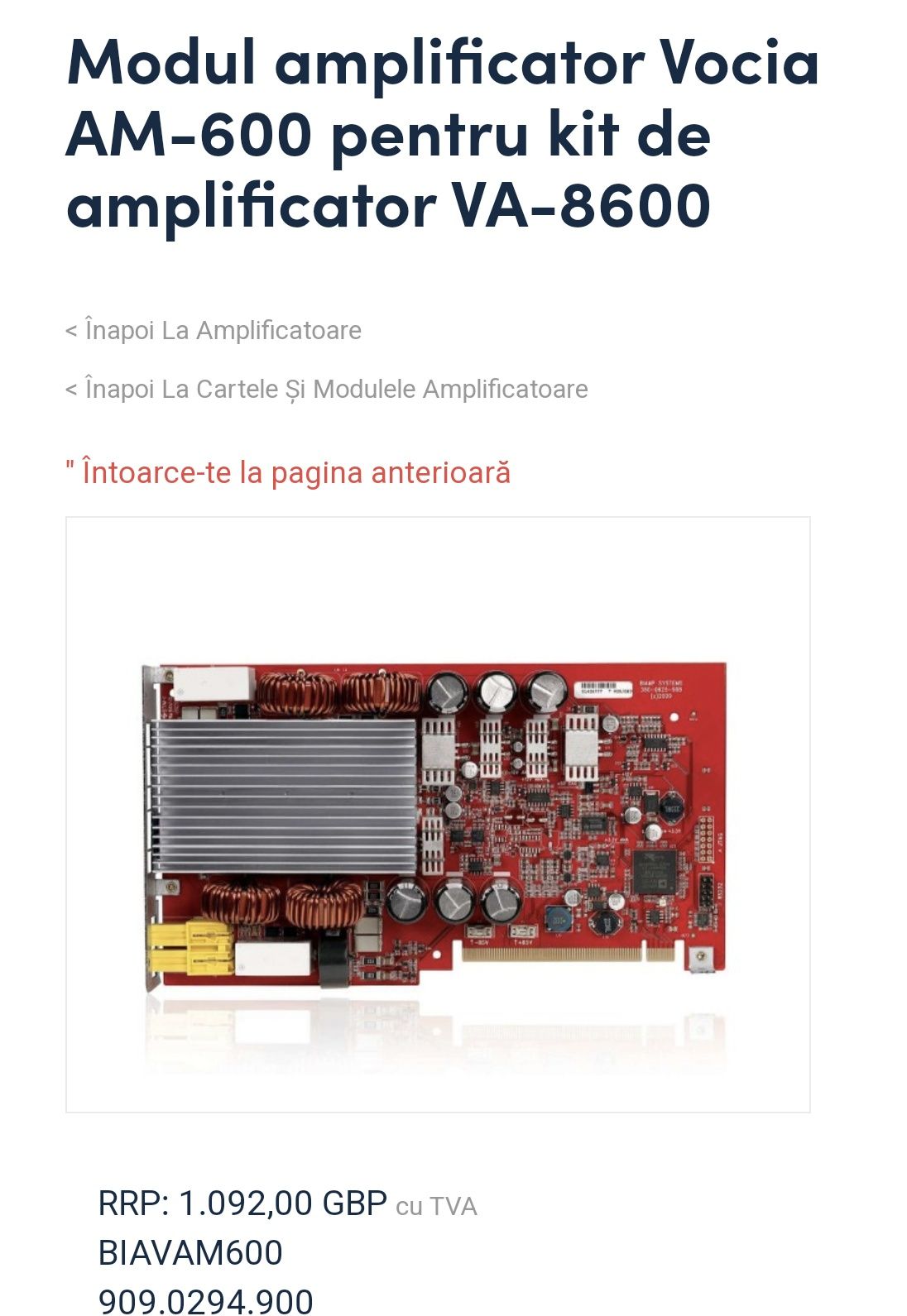 Modul amplificator pentru amplificatorul VA-8600