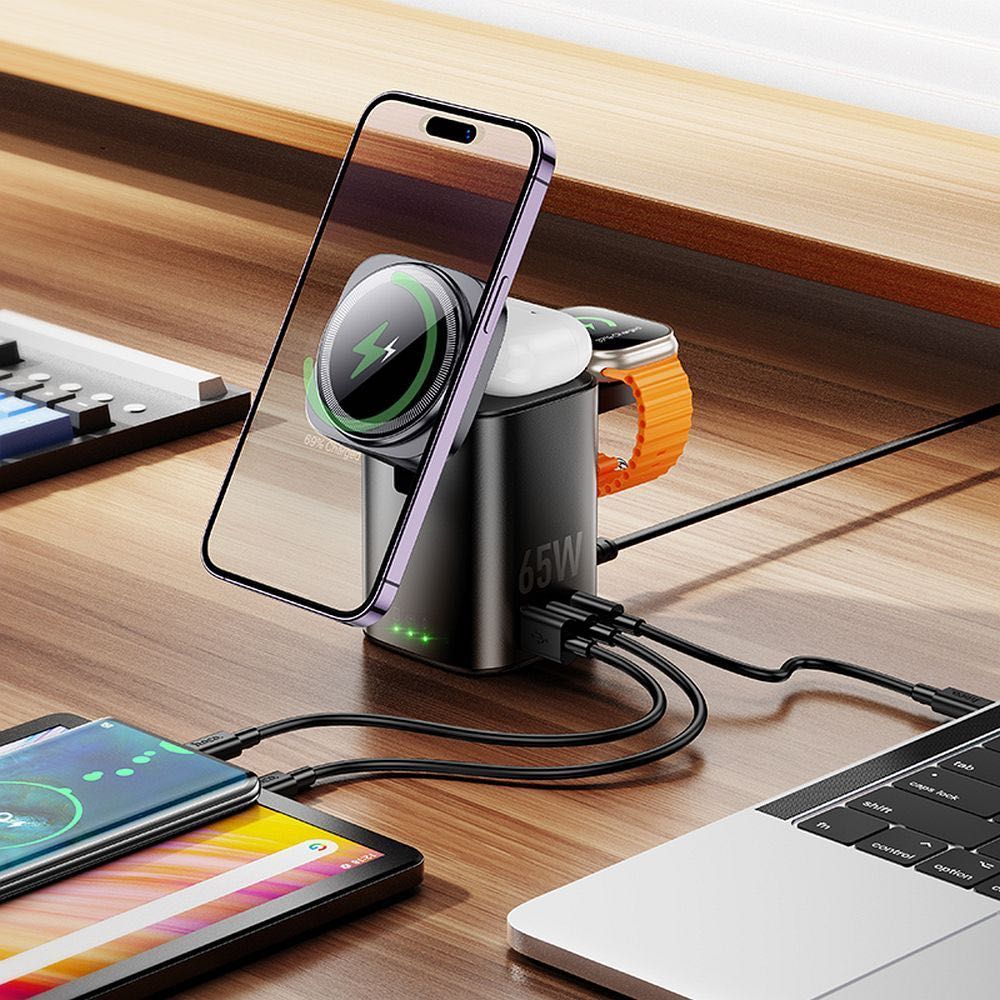 HOCO безжично зарядно 6в1 съвместимо с APPLE Watch PD QC 65W CQ20A