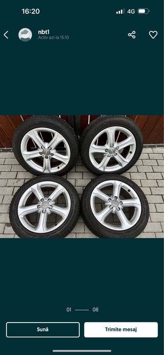 Jante audi sline 5x112 r17 + anvelope iarna 225.50r17