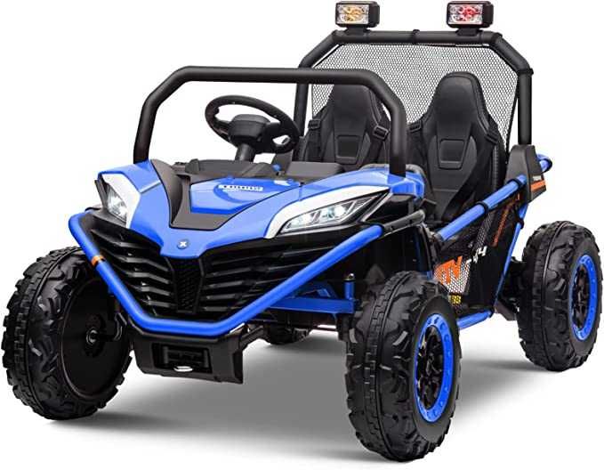 UTV electric Kinderauto Dune-Buggy 300W 24V 10Ah, cu roti moi, blue