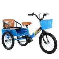 Tricicleta copii Duet Maxi, 2 locuri, 4-7 ani, 16 inch, albastru