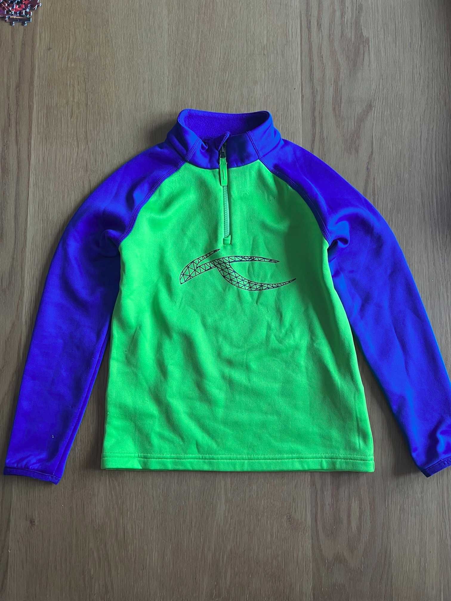 Bluza fleece ski copii KJUS albastru-verde masura 116 - stare buna