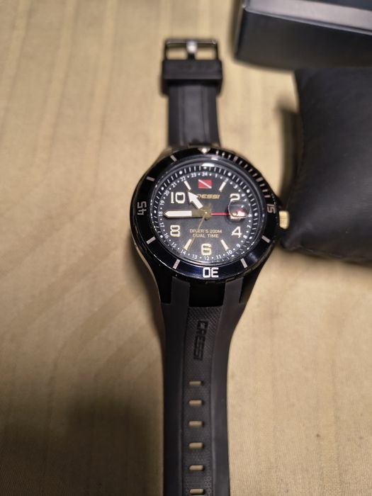 Cressi Traveller Dual Time Черен 10 ATM професионален подводен часовни