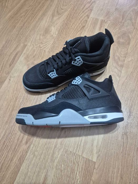 Pantofi sport Jordan 4 black canvas