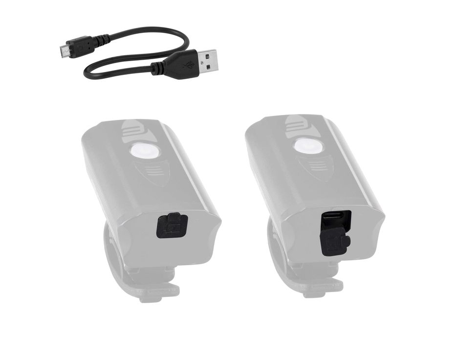 Предна LED светлина за велосипед фар FORCE DIVER 900 LM, USB, черен