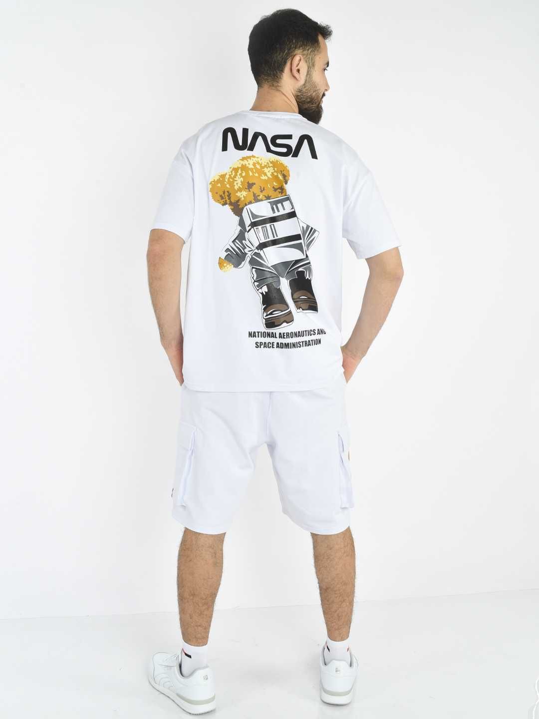 Мужской комплект двойка "NASA", унисекс, футболка и шорты на лето