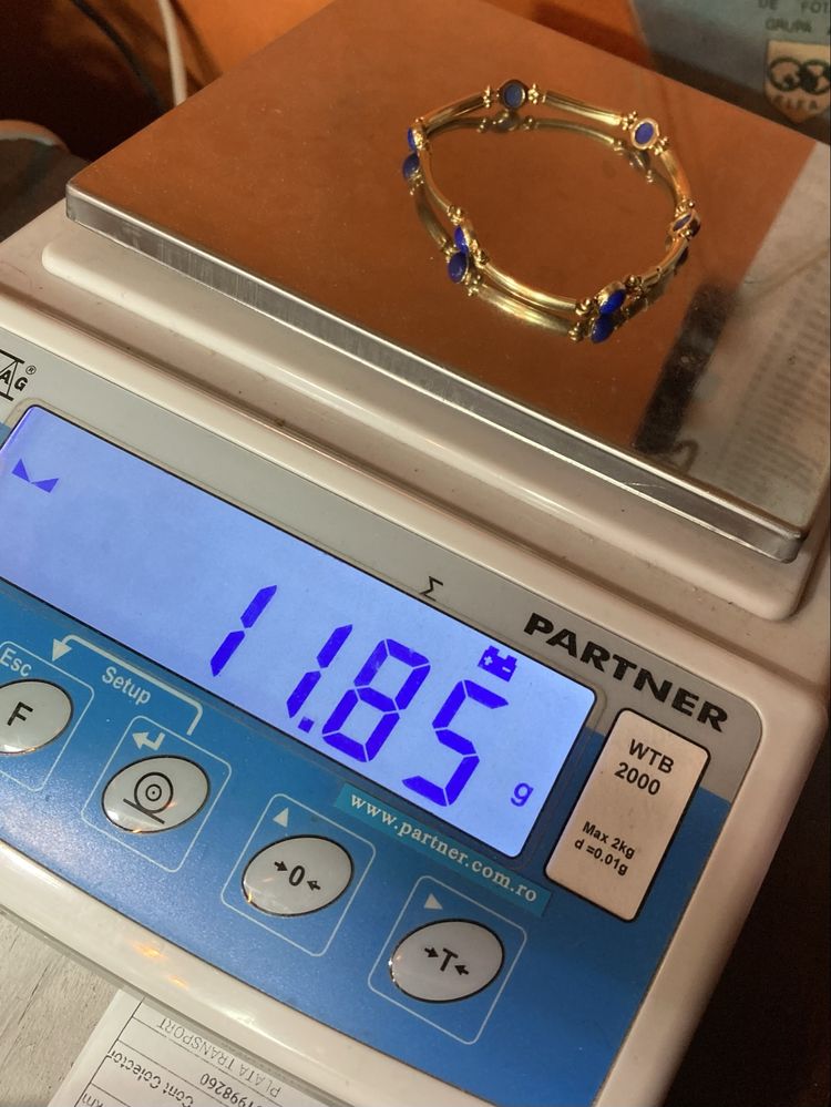 Bratara aur 18kt.cu lapis lazuli