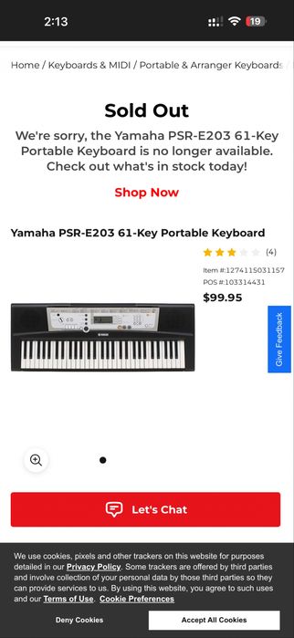 Yamaha PSR-E203 - студийный, портативный MIDI сентизатор