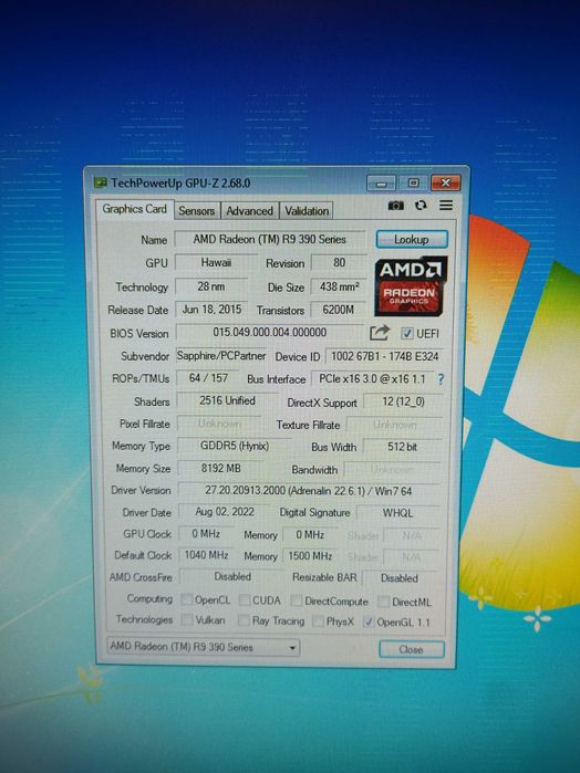 Placa video shappire R9 Nitro 8GB