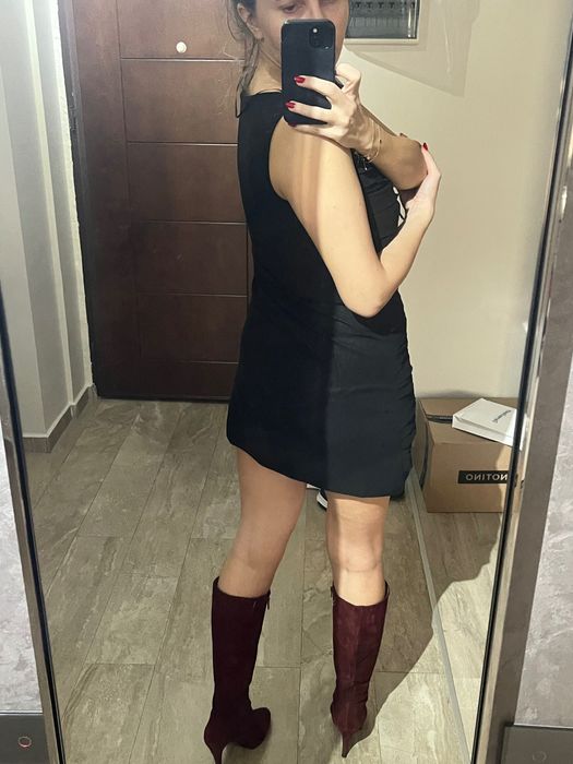 Rochie voal neagra scurta Zara