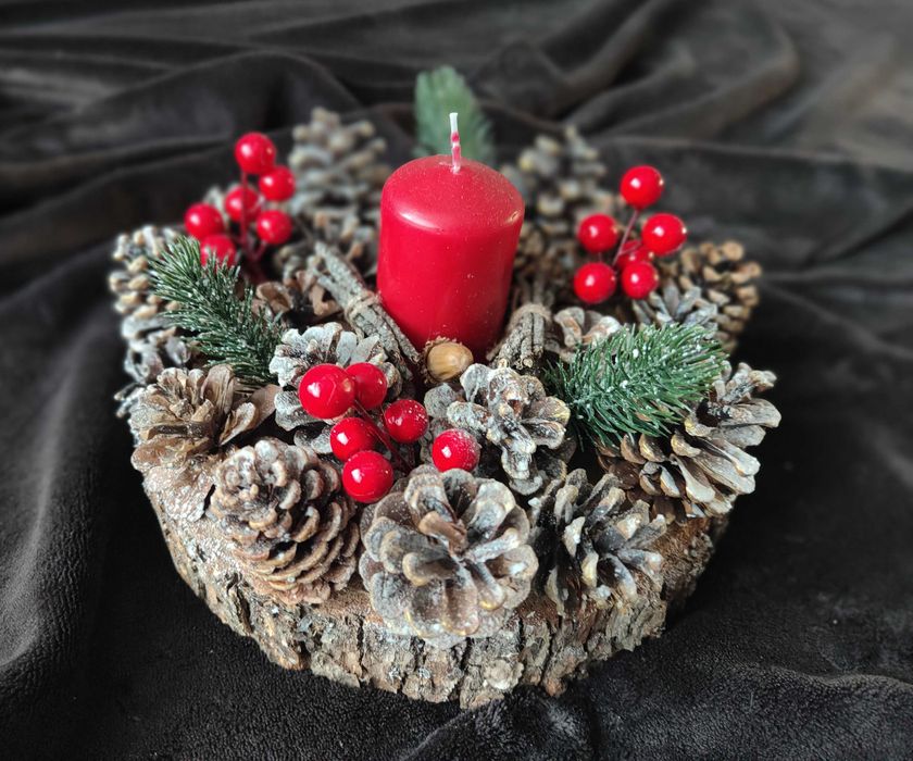 Коледни свещници и венчета ръчна изработка