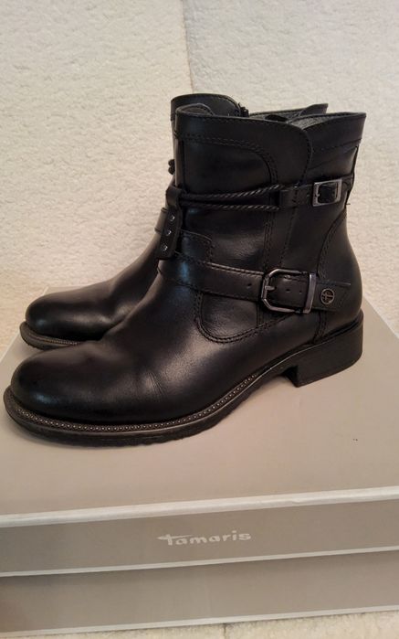 Ghete piele negre Tamaris