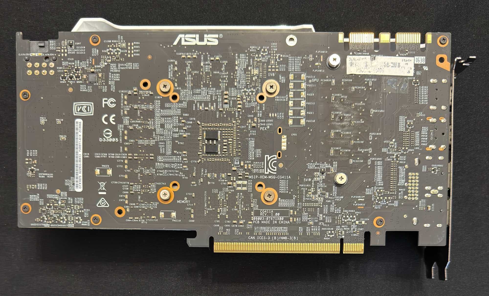 ТОП състояние Видео карта GPU ASUS DUAL GTX 1070 OC 8GB DP/HDMI/DVI