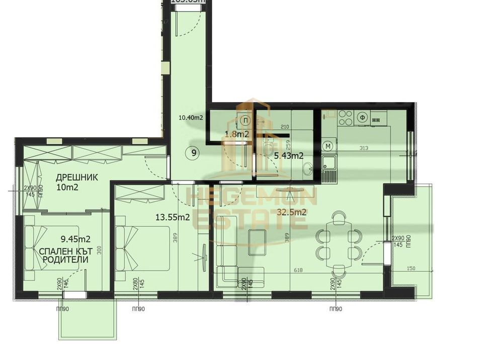 Продава се Тристаен апартамент в Варна, Кайсиева градина - 123 кв.м за 1033 €/кв.м - Снимка #1