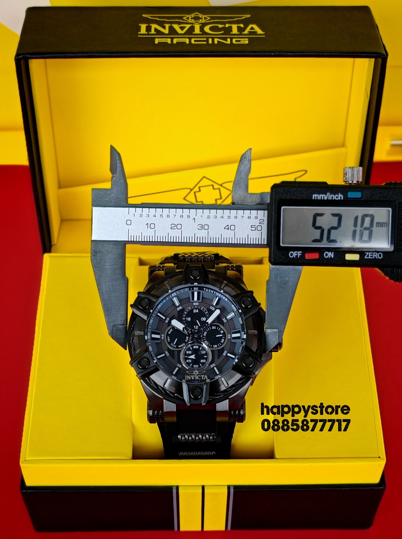 INVICTA Gunmetal Black light 52 mm, Инвикта нов ръчен часовник