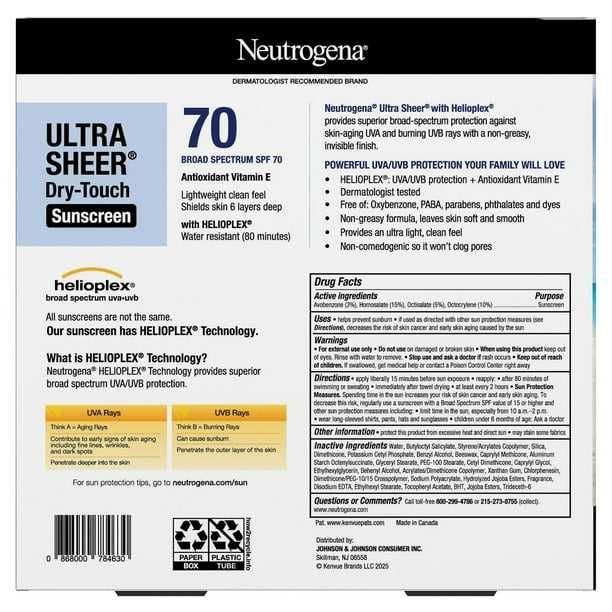 Neutrogena Ultra Sheer Dry-Touch, SPF 70, 3 унции, (Американский)