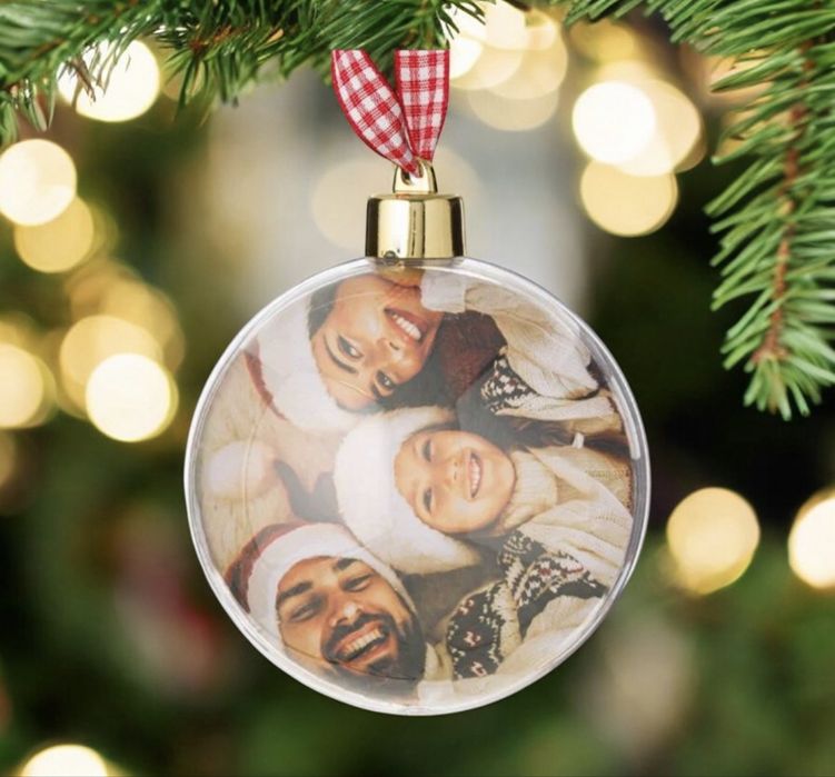 Прозрачнu коледни играчки с място за снимка