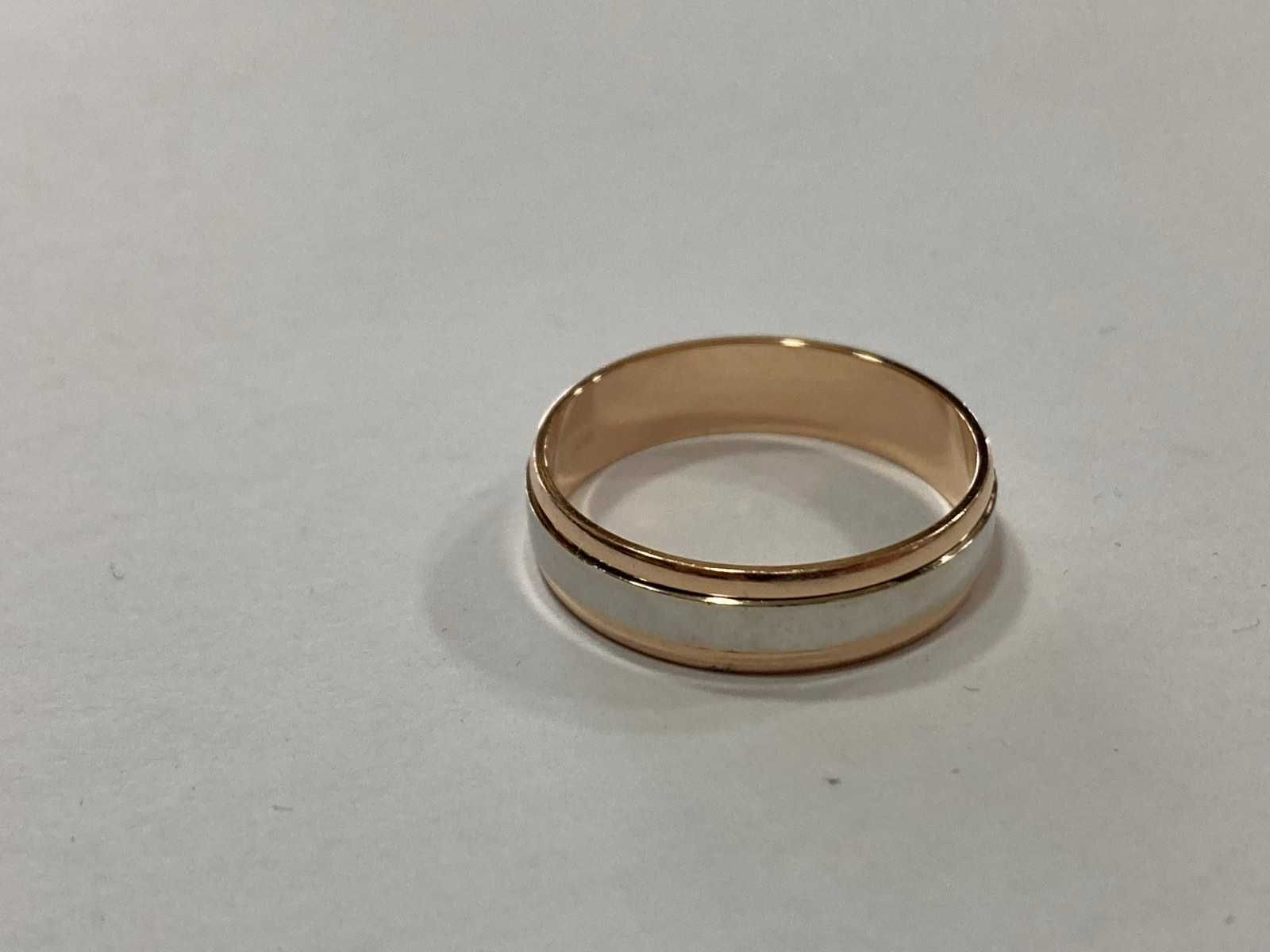 Златен пръстен розово и бяло злато 14 к 585