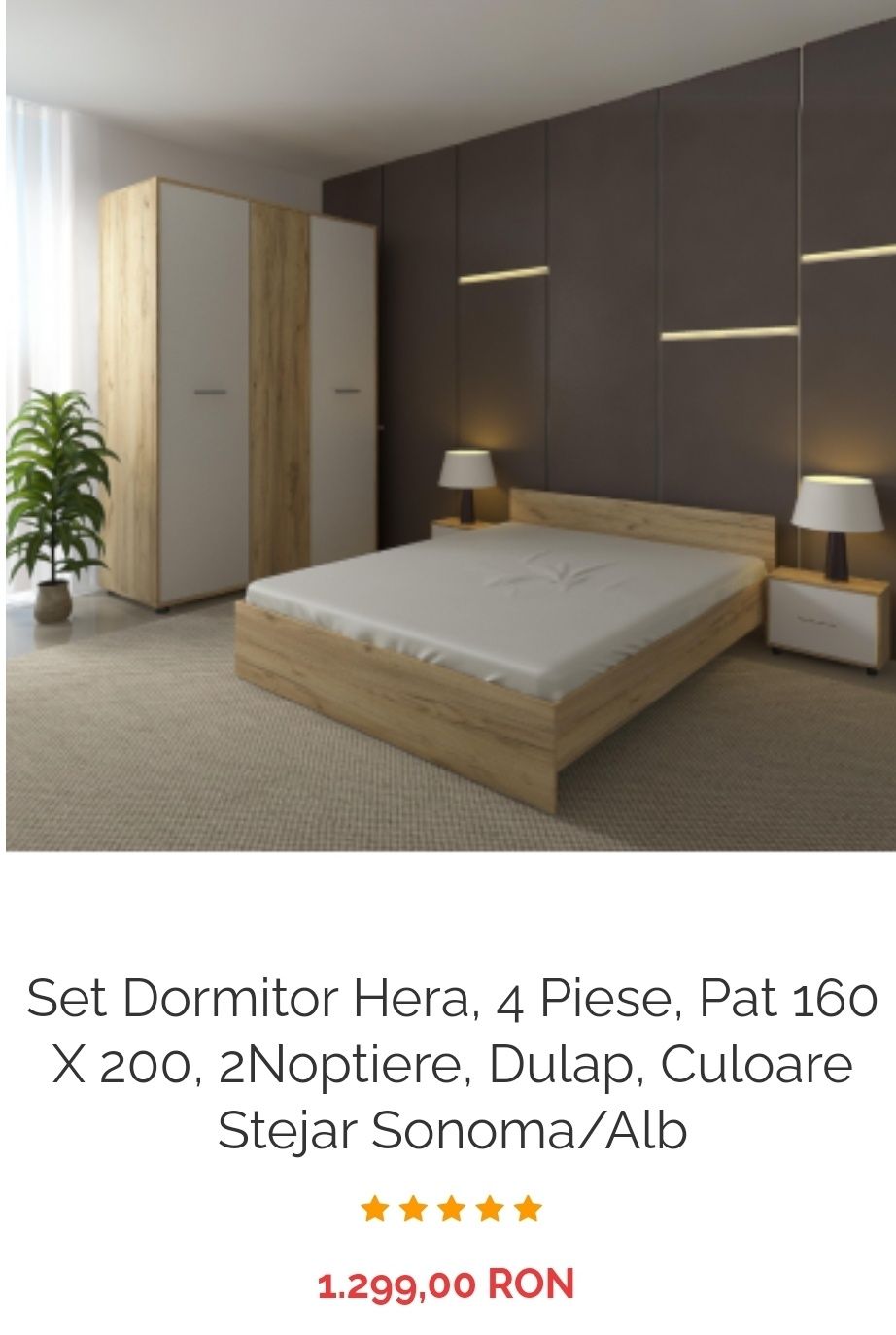 Dormitor Hera Gold/ wenge/ Alb