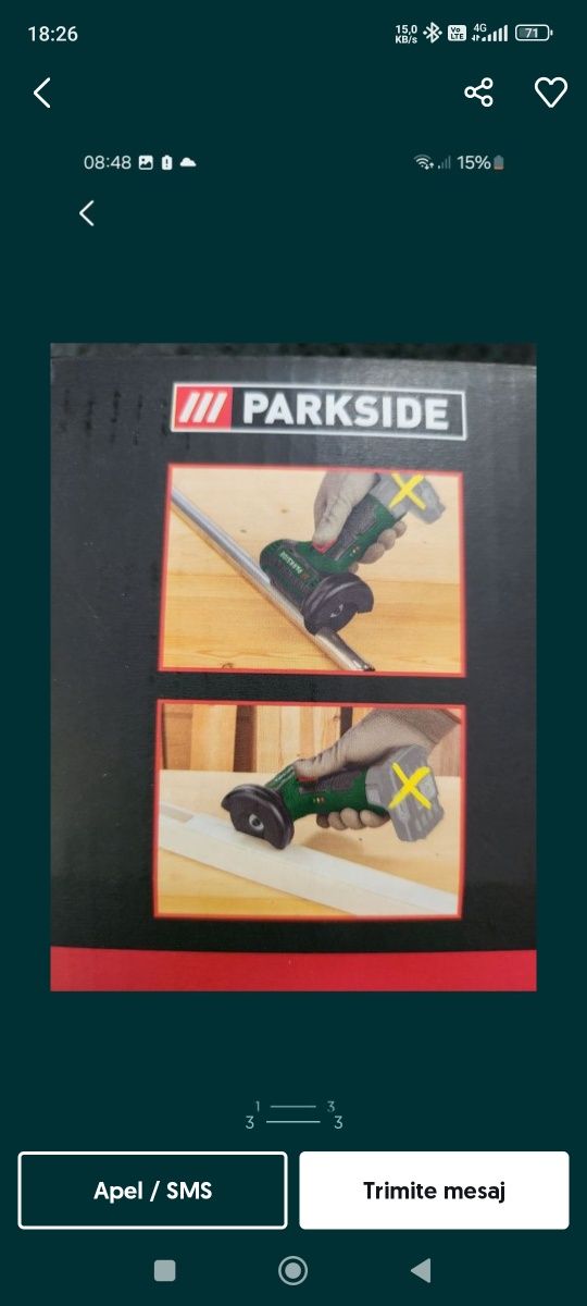 Mini polizor unghiular parkside