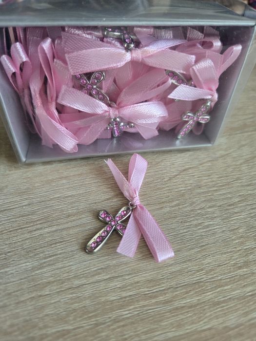 Cruciulite botez, bebe feta, cu strasuri si fundita