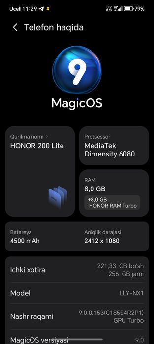 HONOR 200 layt kafolati bn