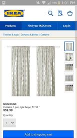 NINNI RUND Pair of curtains - IKEA плътни завеси