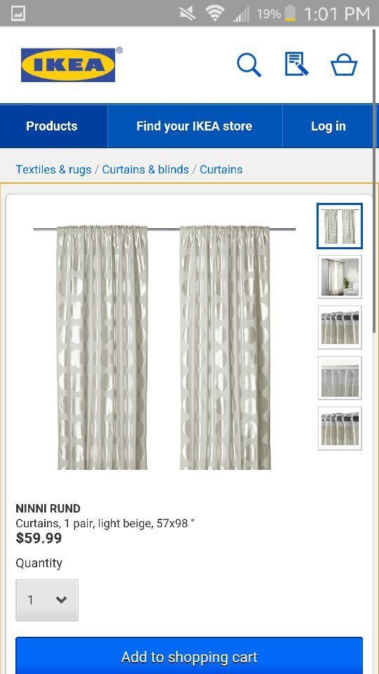 NINNI RUND Pair of curtains - IKEA плътни завеси