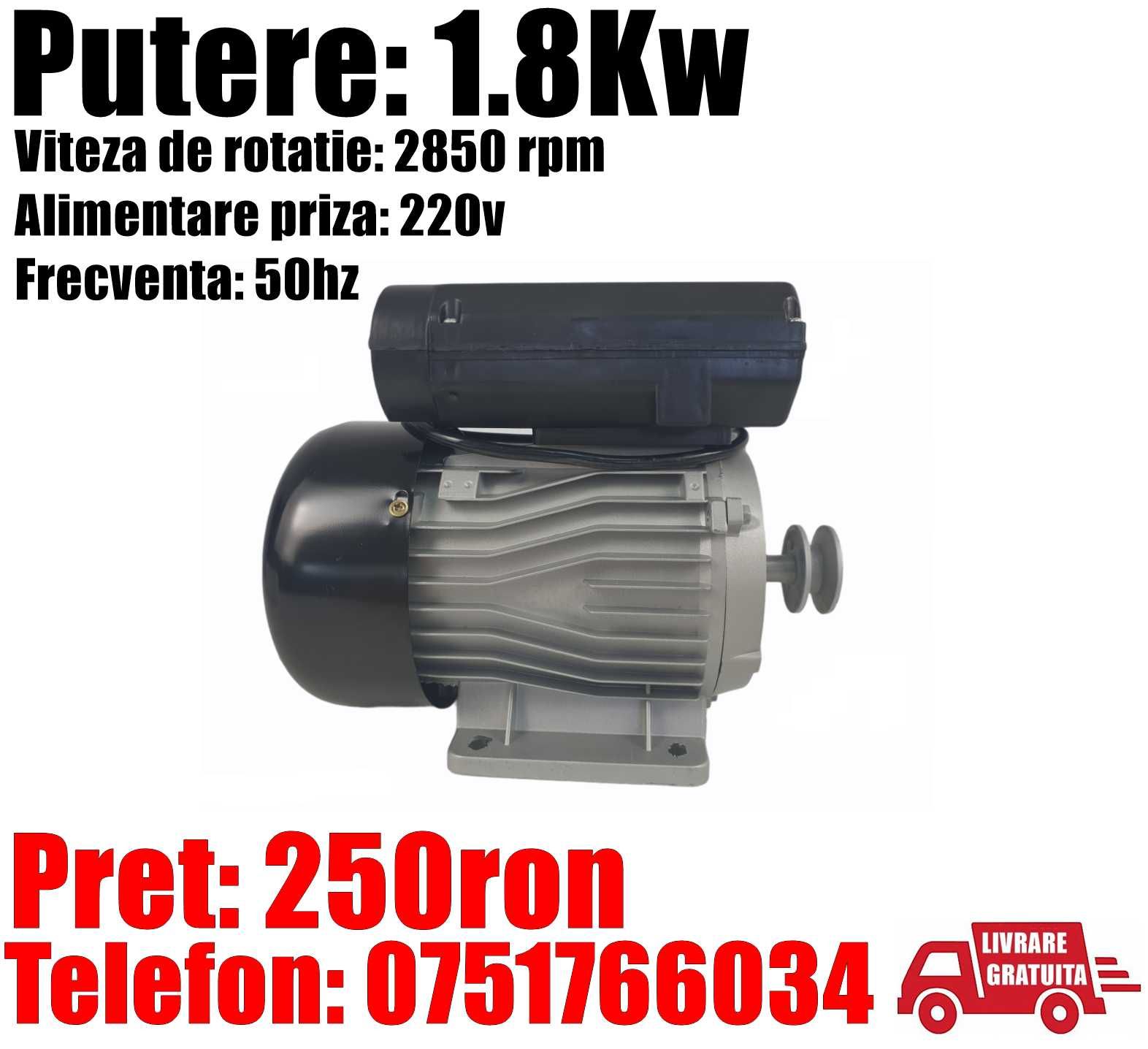 Motor Electric 1.8 Kw 2850rotatii Mono Moara Batoza LivratGRATUIT CJ